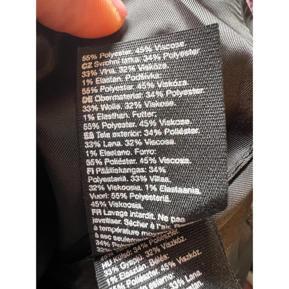 & Other Stories Grey Tan Wool Gingham Mini Pencil Skirt size 4 Dark Academia - Picture 6 of 7